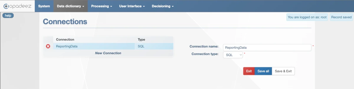 Connections Configuration