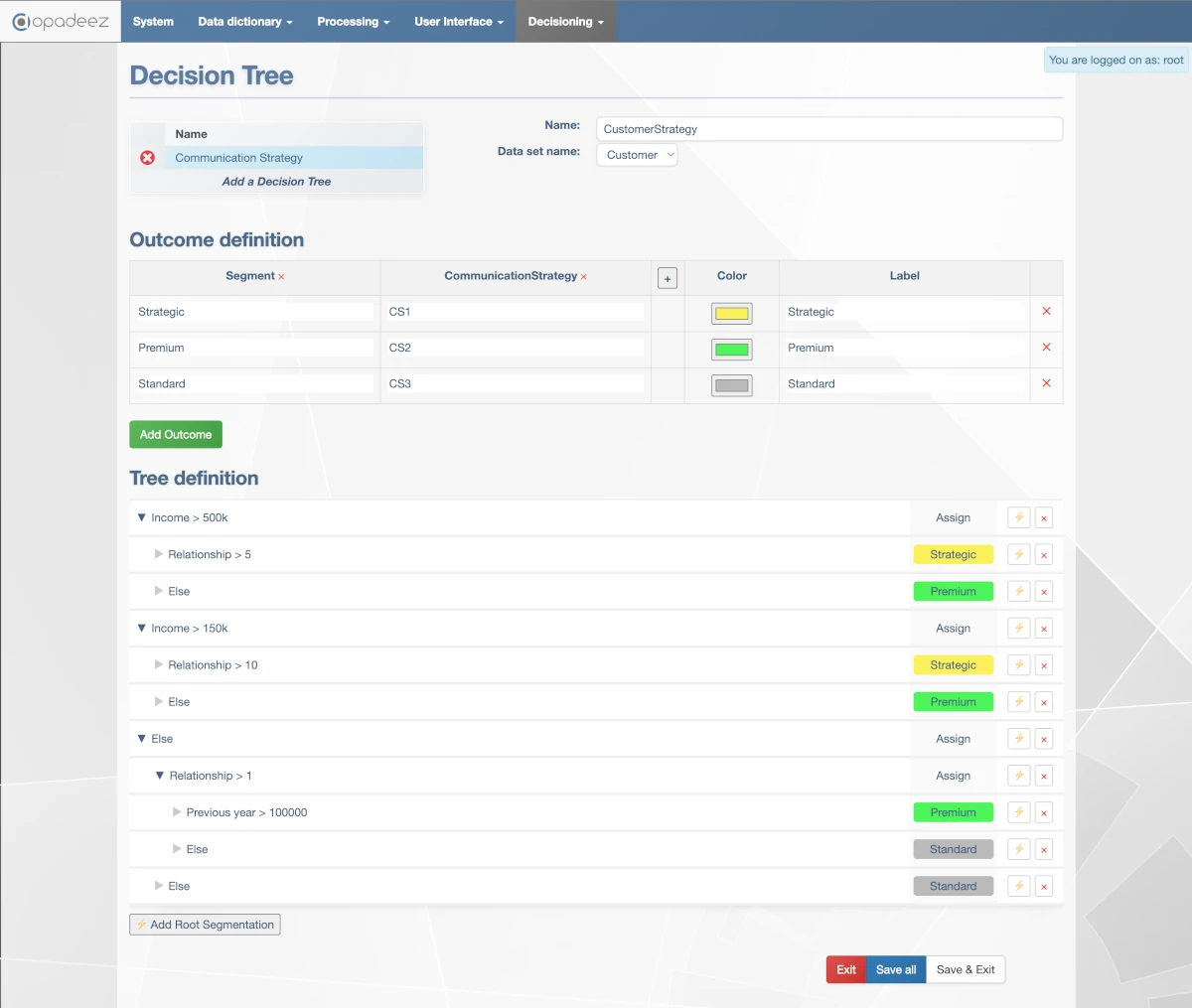 Decision Tree Configuration