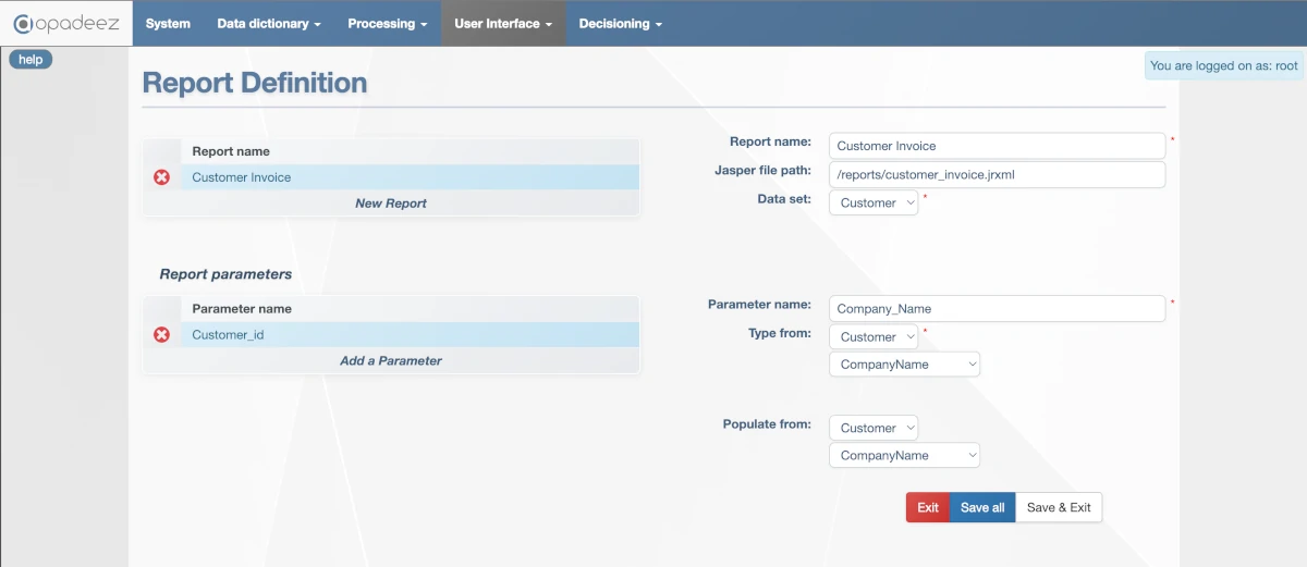 Report Definition Configuration