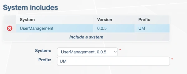 System Includes Configuration