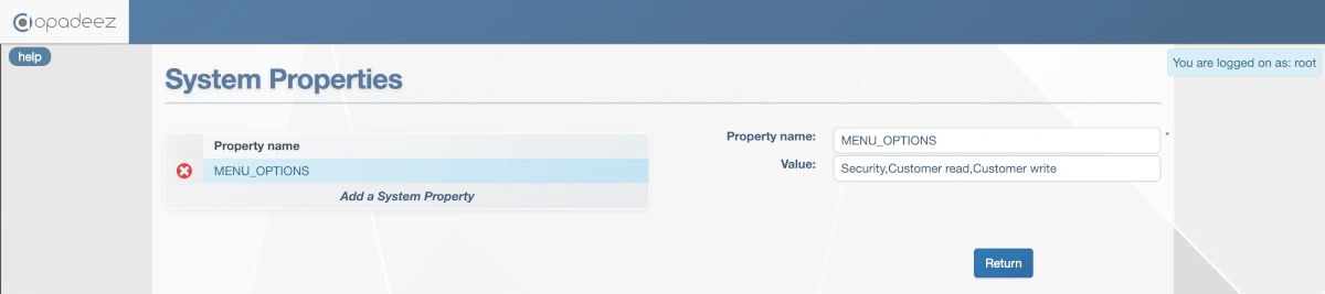 System Properties Configuration